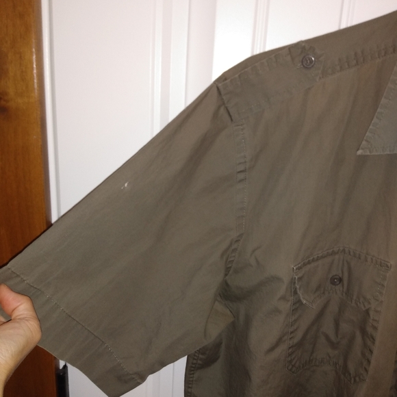 CAMEL ACTIVE Shirt Men XXL Short Sleeve Olive Green 100% Cotton - Picture 12 of 14